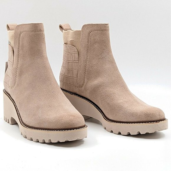 Dolce Vita Shoes - Dolce Vita Women Huey Chelsea Beige Suede Croc Print Ankle Booties Size 10 NWT